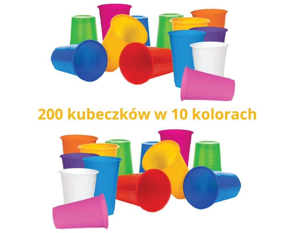 Kolorowe kubeczki do nauki kodowania - 200 sztuk